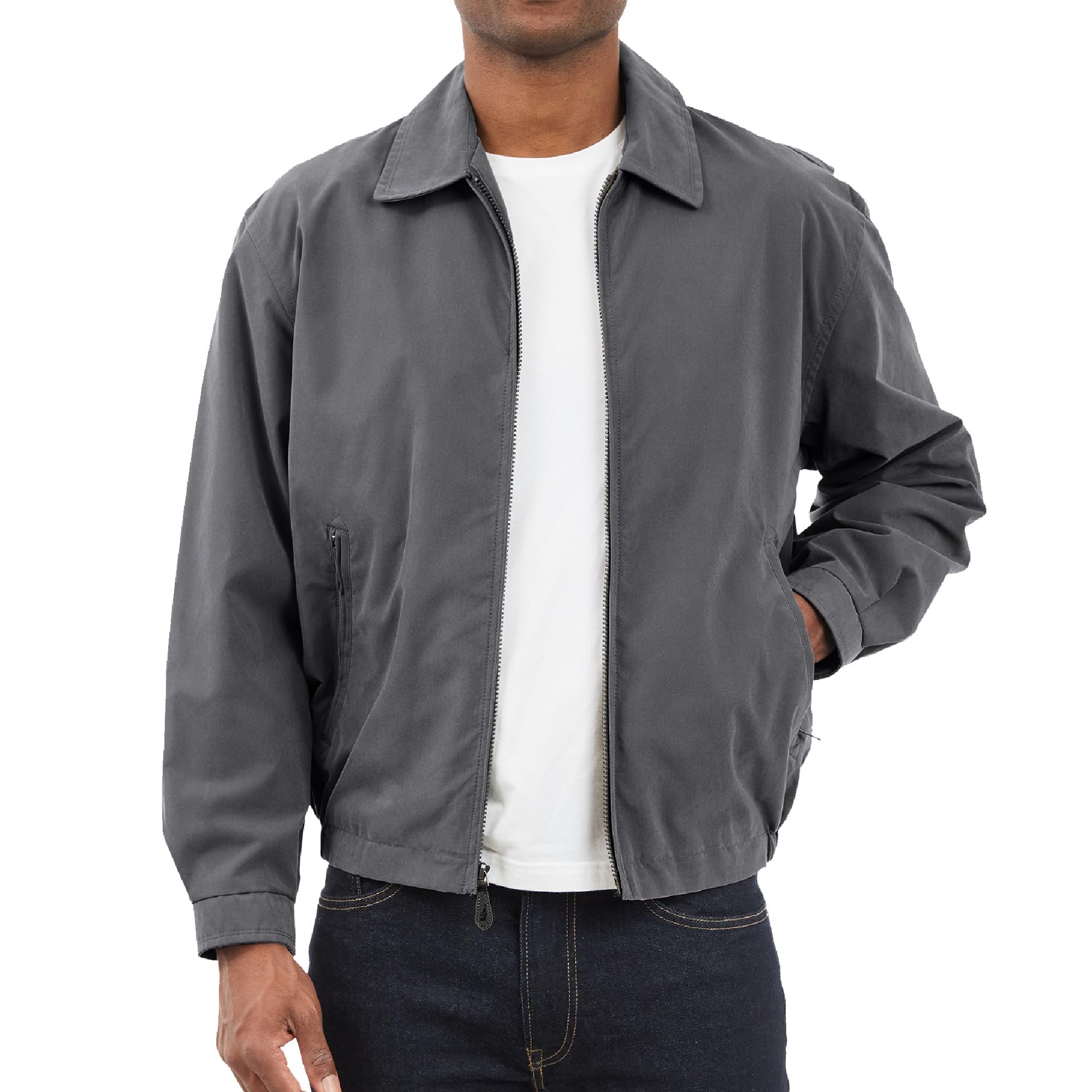 LONDON FOG Men's Auburn Zip-Front Golf Jacket for Regular & Big-Tall Sizes - Premium Water Resistance & Style
